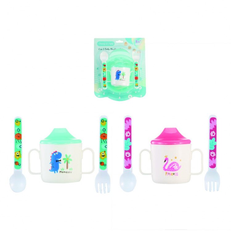 Alat Makan Bayi Feeding Set 4pcs / Mealtime Set / Perlengkapan MPASI Bayi / Kado Lahiran Perlengkapan MPASI