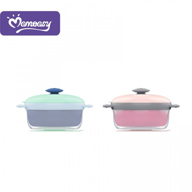 Mangkok Makan Bayi Anti Slip Stainless Steel Bowl Double Layer Water Filling / Tempat Makan Bayi 2 Lapis Antislip