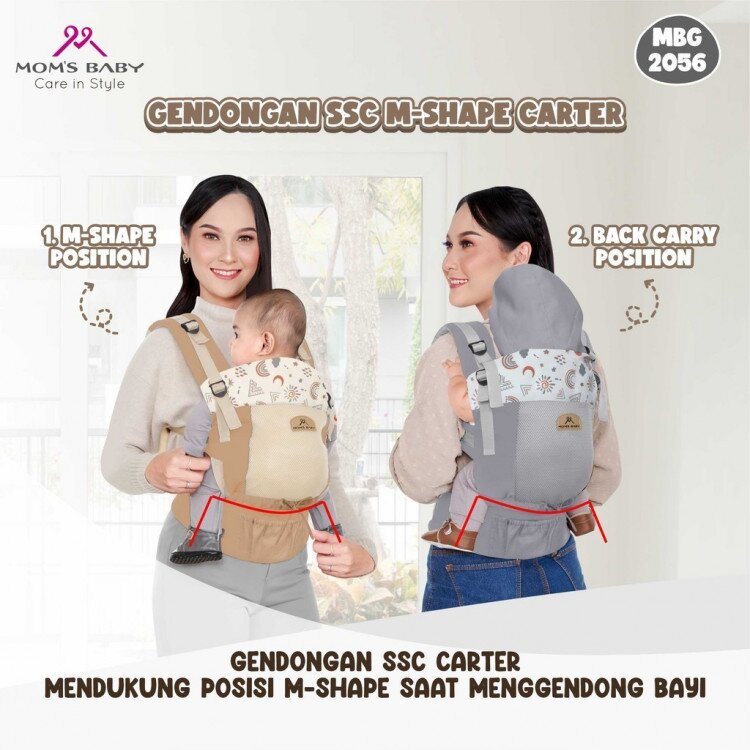 Gendongan Ransel Bayi SSC M-Shape Carter Series Moms Baby / Gendongan Travelling Moms Baby