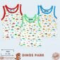 Promo Paket Baju Atasan Singlet Anak Ridges Motif Dino's World 3pcs SNI #1