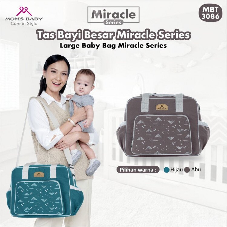 Tas Bayi Besar Moms Baby Miracle Series / Tas Perlengkapan Bayi / Diapers Bag Bayi / Tas Traveling Bayi / Tas Baby Carrier Bayi