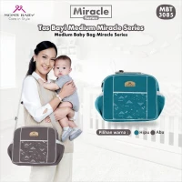 Tas Bayi Sedang Moms Baby Miracle Series / Tas Perlengkapan Bayi  Medium / Diapers Bag Bayi / Tas Traveling Bayi / Tas Baby Carrier