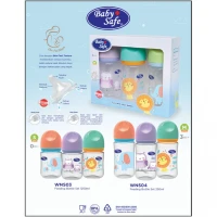 Paket 3 Botol Susu Wide Neck Baby Safe 125ml - 250ml