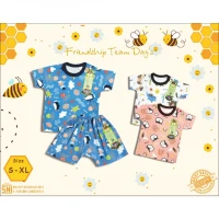 Paket Setelan Baju Bayi Pendek Kancing Pundak Ridges Friendship Team / Baju Santai Anak / Setelan Oblong Anak Unisex