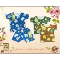 Paket Setelan Baju Bayi Pendek Kancing Pundak Ridges Jumbo In The Moonlight / Baju Santai Anak / Setelan Oblong Anak Unisex