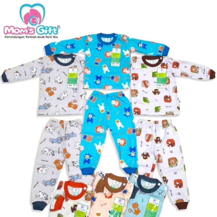 Piyama Baju Bayi Setelan Panjang Anak Kancing Pundak Type AP Series/ Piyama Anak / Baju Bayi Panjang / Baju Tidur Anak Unisex / Piyama Anak