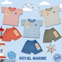 Setelan Baju Bayi Oblong Pendek Kancing Depan Bobok BIG SIZE 1-6 tahunan RIDGES SNI Royal Marine / Baju Oblong Anak Adem / Baju Santai Anak