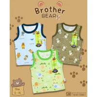 Promo Paket Baju Atasan Singlet Anak Ridges Motif Brother Bear 3pcs SNI