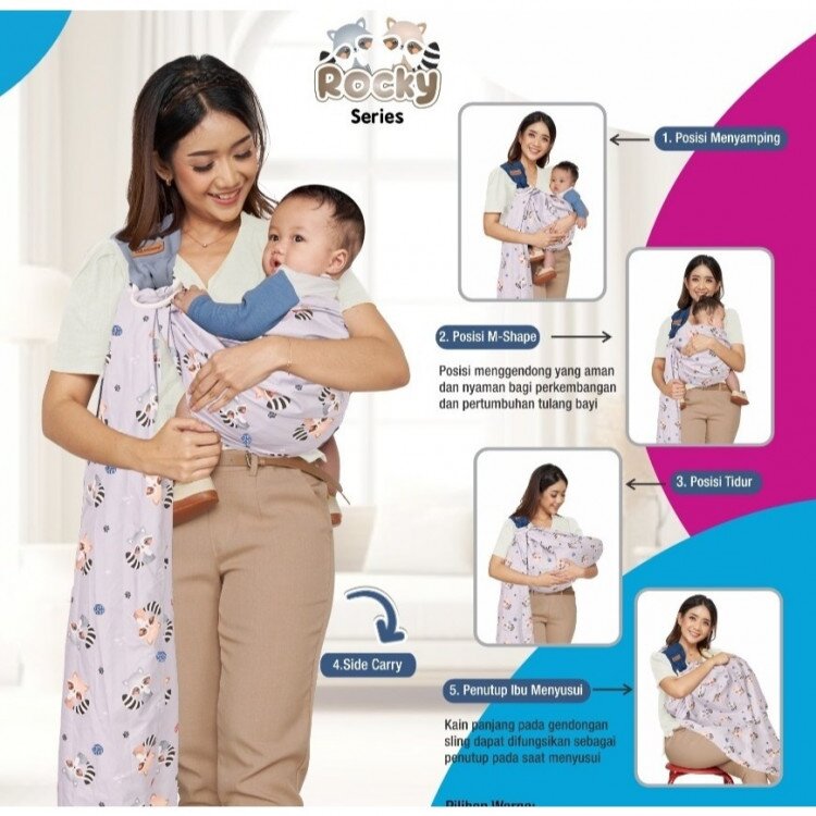 Snobby Gendongan Bayi Sling Rocky Series / Gendongan Samping Bayi / Gendongan Travelling Snobby / Gendongan Sling Bayi