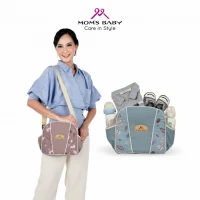 Tas Bayi Kecil Moms Baby Woody Series / Tas Perlengkapan Bayi  / Diapers Bag Bayi / Tas Traveling Bayi / Tas Baby Carrier Bayi