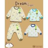 Setelan Oblong Panjang Anak Kancing Pundak Ridges Dream Team SNI / Baju Tidur Anak Adem dan Halus / Piyama Anak Unisex Ridges Nyaman dipakai