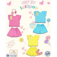 PROMO Paket Baju Bayi Setelan Anak Perempuan Ridges Crop Top Lollipop / Setelan Bayi Cewek / Setelan Anak Perempuan / Baju Bayi adem / Baju