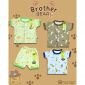 Setelan Baju Bayi Pendek Panjang Kancing Depan RIDGES Brother Bear Newborn - 1 tahunan SNI / Piyama Anak Adem Anak 0-1 tahunan/ Baju Santai Anak