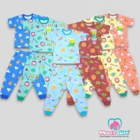 Setelan Baju Bayi Pendek Celana Panjang Kancing Pundak Type AQ Series / Baju Anak Kancing Pundak / Baju Tidur Anak / Piyama Anak Unisex