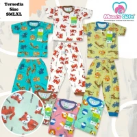 Setelan Baju Bayi Pendek Celana Panjang Moms Gift Seri 475A / Baju Anak Kancing Pundak / Baju Tidur Anak / Piyama Anak Unisex