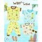 Setelan Baju Bayi Pendek Panjang Kancing Depan RIDGES Wait Your Wave Newborn - 1 tahunan SNI / Piyama Anak Adem Anak 0-1 tahunan/ Baju Santai Anak / Baju Tidur Anak #1