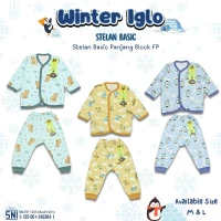 PROMO Setelan Bayi Panjang Winter Iglo / Baju Tidur Anak / Piyama Anak Ridges Kancing Depan SNI