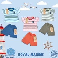 Setelan Baju Bayi Pendek RIDGES Royal Marine Newborn - 1 tahunan SNI / Piyama Anak Adem Anak 0-1 tahunan/ Baju Santai Anak / Baju Tidur