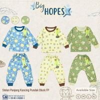 Setelan Oblong Panjang Anak Kancing Pundak Ridges Big Hopes SNI / Baju Tidur Anak Adem dan Halus / Piyama Anak Unisex Ridges Nyaman dipakai