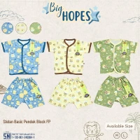 PROMO Setelan Baju Bayi Pendek Kancing Depan Big Hopes RIDGES SNI