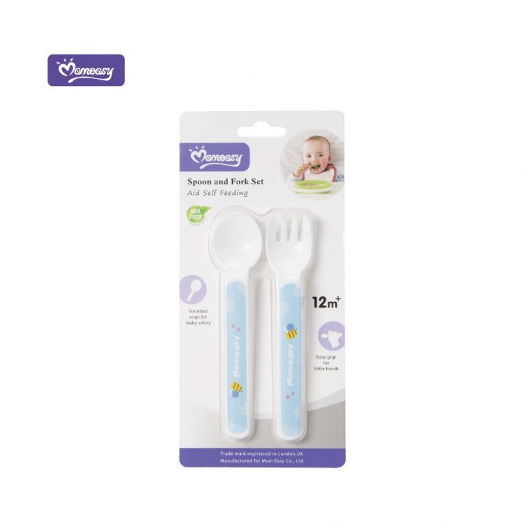 Sendok Garpu Bayi Momeasy / Baby Spoon and Fork Set Momeasy / Sendok Garpu Anak