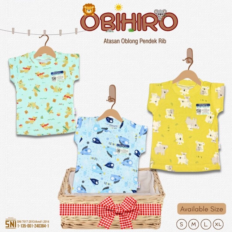 PROMO Baju Atasan Kaos Anak Ridges Motif Obihiro SNI (0-2 tahunan)
