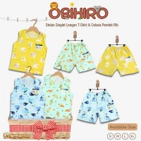 Baju Bayi Setelan Singlet Kutung Kaos Anak Ridges Obihiro (Satuan) / Setelan Bayi Kutung / Setelan Bayi Laki-laki dan Perempuan / Baju Bayi adem Tipis