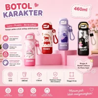 Botol Minum Tumbler Sedotan Termos Tahan Panas Dingin 460ml / Tumbler Bottle 2in1 Stainless Steel 002