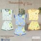 Setelan Baju Bayi Pendek Panjang Kancing Depan RIDGES Thousand Of Times Newborn - 1 tahunan SNI / Piyama Anak Adem Anak 0-1 tahunan/ Baju Santai