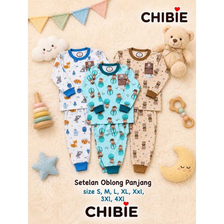 Setelan Baju Oblong Panjang Anak Kancing Pundak 1-7 tahunan SNI CB / Baju Santai Anak / Setelan Oblong Anak / Baju Tidur Anak / Piyama