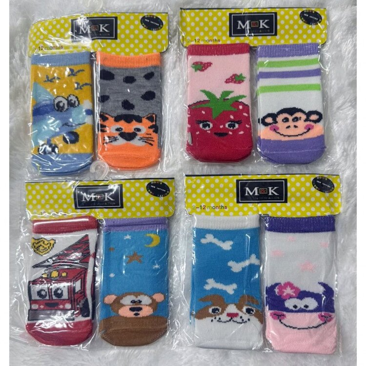 Kaos Kaki Bayi Karakter 2 In 1 Motif Acak / Baby Socks