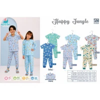 Setelan Baju Bayi Pendek Celana Panjang Kancing Pundak Type AW Series / Baju Anak Kancing Pundak / Baju Tidur Anak / Piyama Anak Unisex