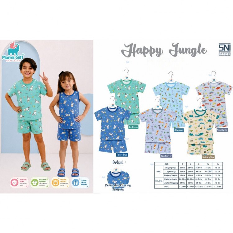 Setelan Baju Bayi Pendek Kancing Pundak Type AW Series / Baju Santai Anak / Setelan Oblong Anak Unisex
