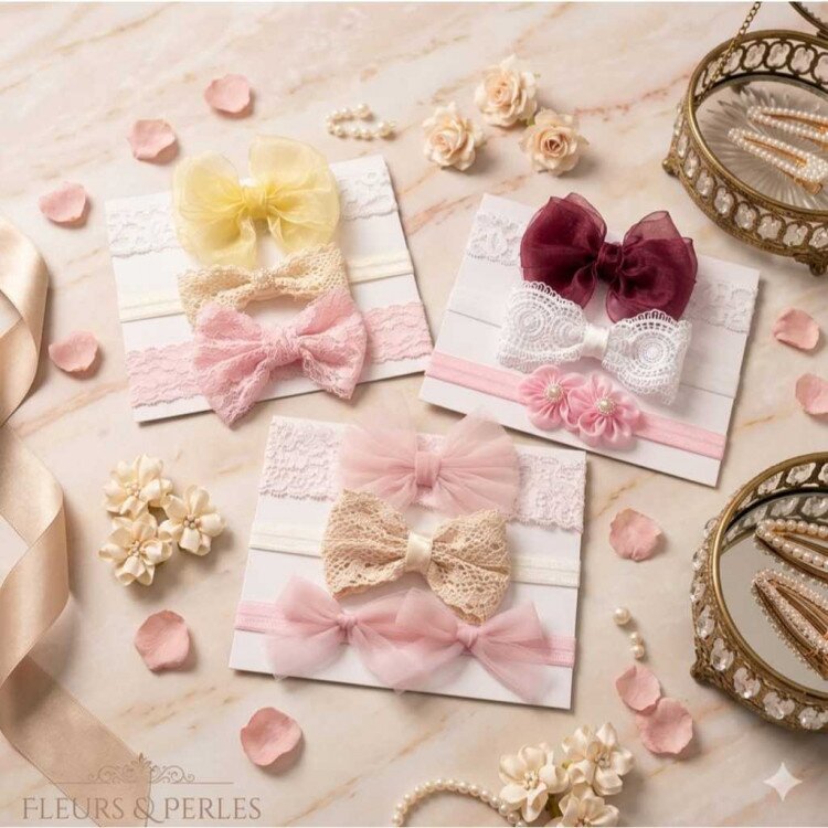 Bandana Bayi Anak Pita 3pcs / Headband Anak Bayi / Aksesoris Rambut Bayi Anak Perempuan Manis Lucu